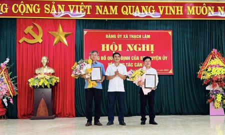 Xã Thạch Lâm tổ chức hội nghị công bố Quyết định của BTV huyện ủy về công tác cán bộ